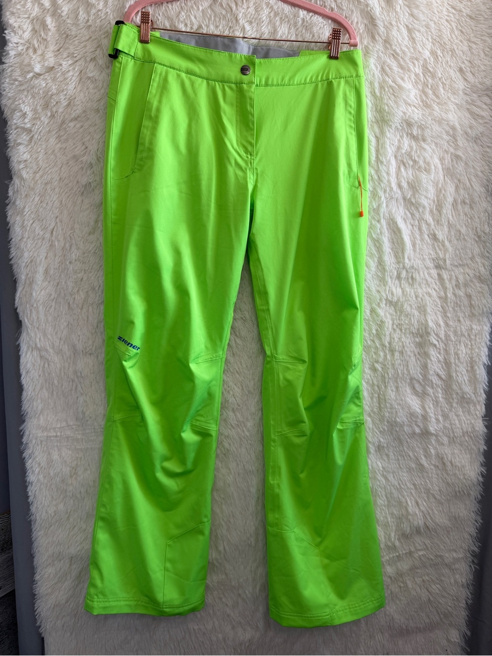 Ziener Womens 10K Snowboard Snow Ski Pants Size 42 Lime Green Waterproof Winter